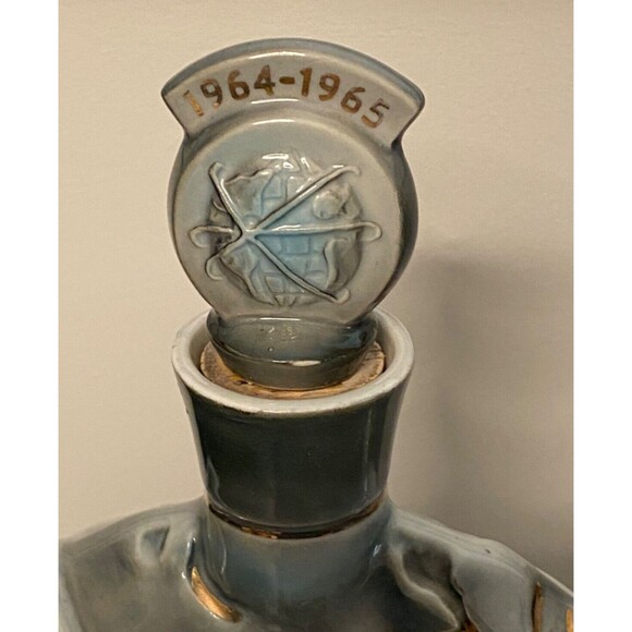 VTG Jim Beam 1964-1965 World's Fair Decanter Bottle Earth Orbit Planet Gold Blue - Picture 5 of 8